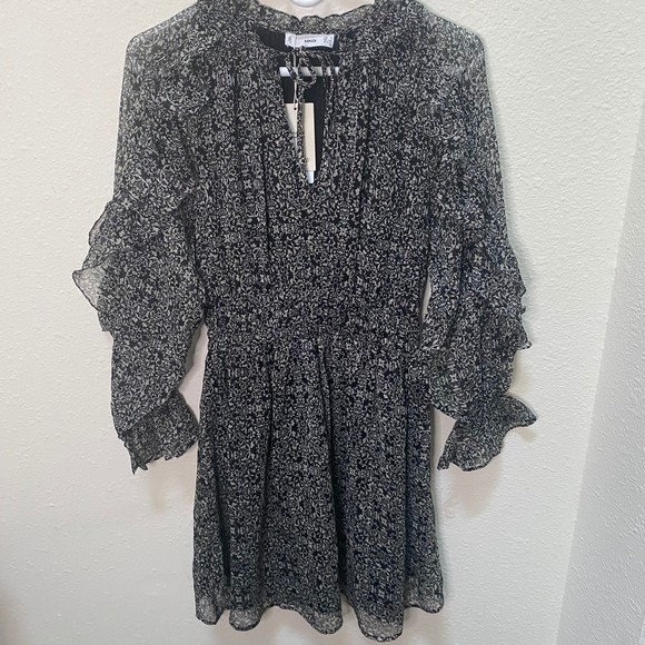 Mango Grace Abstract Ruffled Mini Dress - Picture 3 of 13